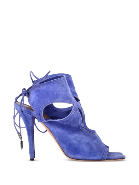 Aquazzura cut-out suede heeled sandals Blue NAPPUGBSH578294W