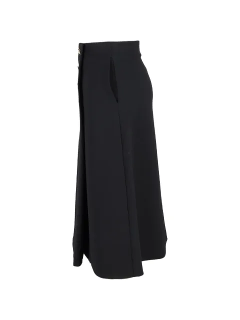 Mulberry Pre-Owned buttoned patch-pocket midi skirt Black NAPPUGBCL494856W