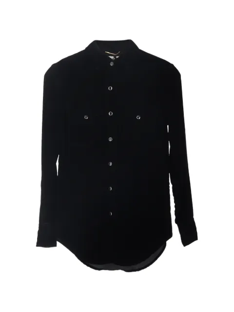 Saint Laurent Pre-Owned velvet shirt Black NAPPUGBCL563408W