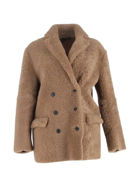 JOSEPH shearling double-breasted coat Brown NAPPUGBCL579464W