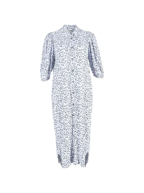 GANNI printed button-down shirt dress Blue NAPPUGBCL585154W