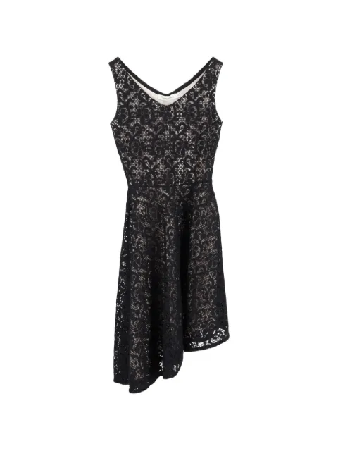 Christian Dior Pre-Owned asymmetric lace dress Black NAPPUGBCL527875W