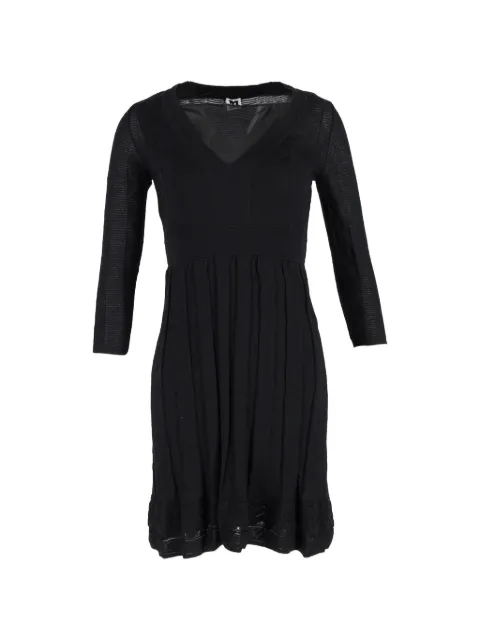 Missoni Pre-Owned knitted V-neck mini dress Black NAPPUGBCL490658W