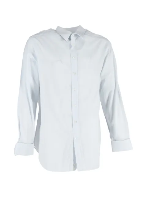 Giorgio Armani Pre-Owned micro-striped long-sleeve shirt Blue MRPPUGBCL514285M