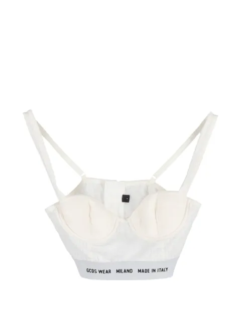 GCDS printed bustier top White NAPPUGBCL527508W