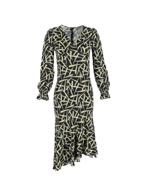 Diane Von Furstenberg Vintage geometric-pattern midi dress Black NAPPUGBCL508468W