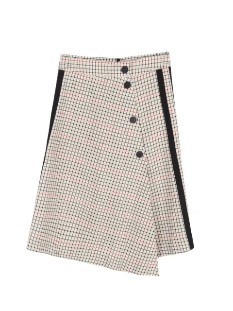 Maje plaid-pattern asymmetric midi skirt Neutrals NAPPUGBCL487862W