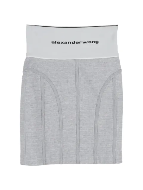 Pre-Owned Alexander Wang elastic-logo mini skirt Grey NAPPUGBCL507655W