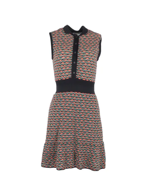 Missoni Pre-Owned patterned buttoned mini dress Orange NAPPUGBCL465295W