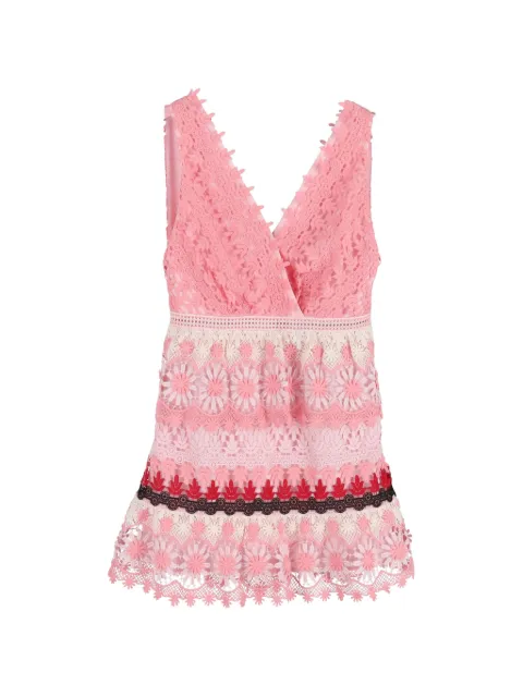 Self-Portrait floral-lace mini dress Pink NAPPUGBCL474213W