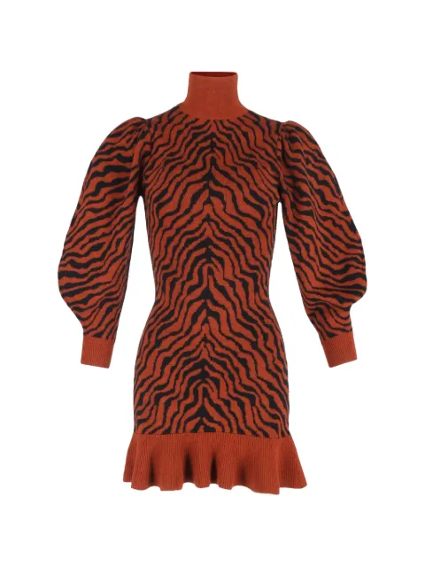 Ulla Johnson ruffled-hem patterned mini dress Orange NAPPUGBCL463780W