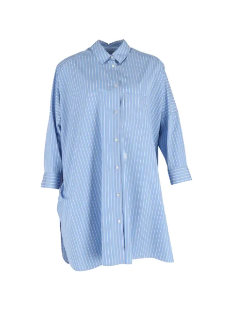 Jil Sander Pre-Owned striped dropped-shoulder shirt Blue NAPPUGBCL612871W