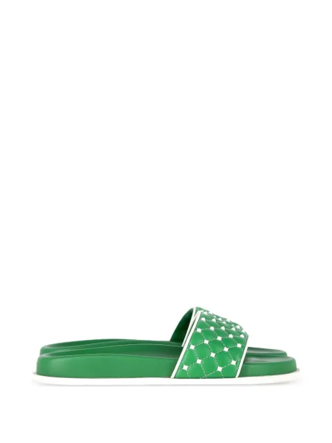 Valentino Garavani Pre-Owned Rockstud quilted flat sandals Green NAPPUGBSH493315W