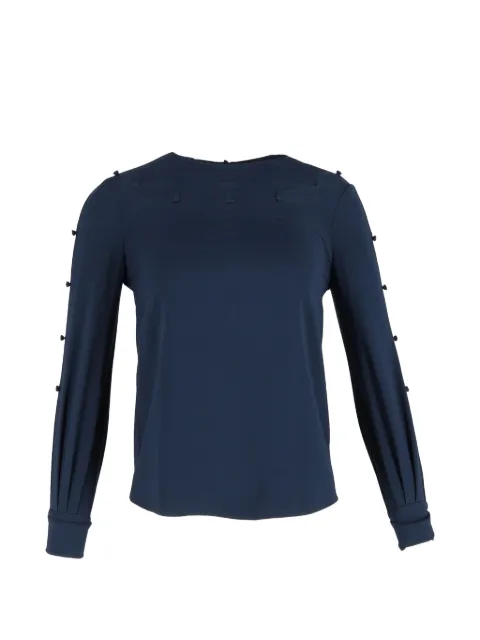Oscar de la Renta Pre-Owned button-embellished blouse Blue NAPPUGBCL494936W