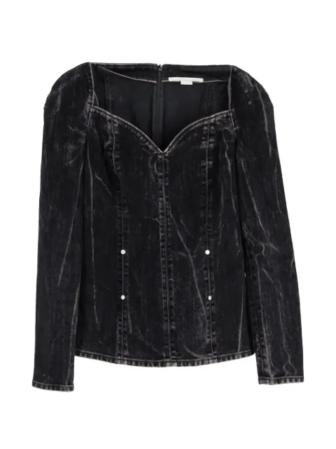 Stella McCartney Pre-Owned denim studded blouse Black NAPPUGBCL471775W