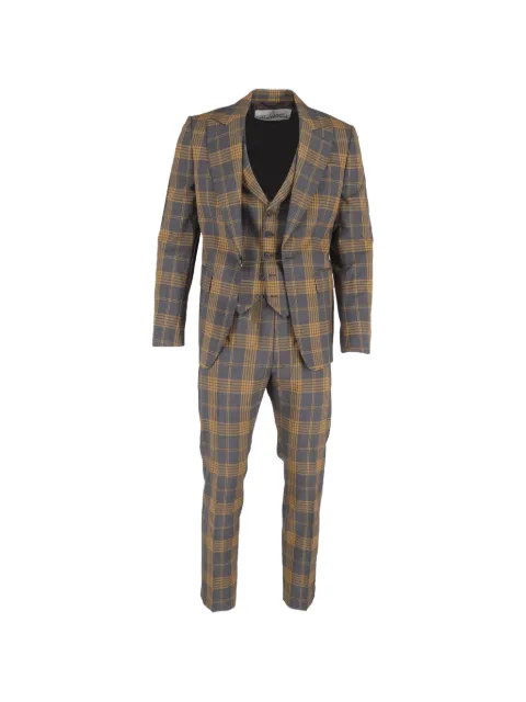 Vivienne Westwood Pre-Owned plaid-pattern three-piece suit Grey HNDOGBCL463785M