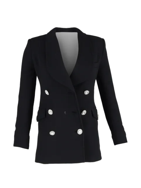 Alessandra Rich crystal-button double-breasted blazer Black NAPPUGBCL494766W