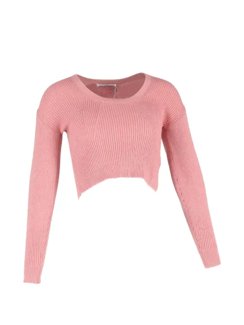 Self-Portrait ribbed cropped sweater Pink NAPPUGBCL464987W
