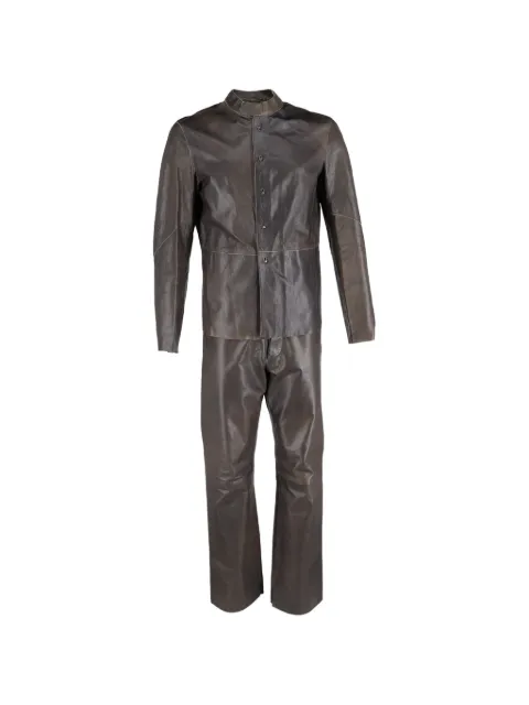 Giorgio Armani Pre-Owned leather two-piece suit Brown MRPPUGBCL475918M