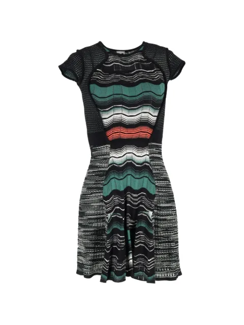 Missoni Pre-Owned wave-pattern knitted mini dress Black NAPPUGBCL490659W