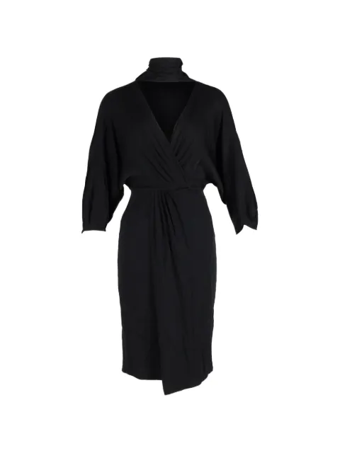 Diane Von Furstenberg Vintage V-neck tie dress Black NAPPUGBCL471770W