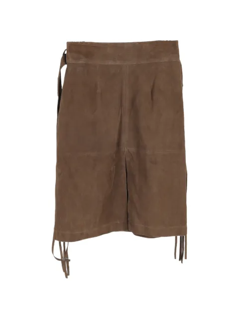 Vanessa Bruno slit suede skirt Brown NAPPUGBCL477756W