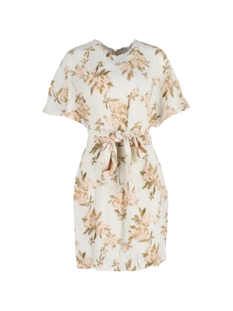 GANNI St Pierre printed mini dress Neutrals NAPPUGBCL483148W