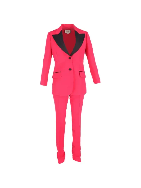Gucci Pre-Owned contrast-lapel suit Pink NAPPUGBCL463493W