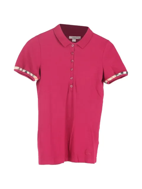 Burberry Pre-Owned contrasting-trim short-sleeve polo shirt Purple NAPPUGBCL585860W