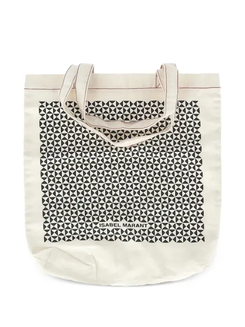 Isabel Marant Vintage canvas printed tote bag Neutrals NAPPUGBBA480235W