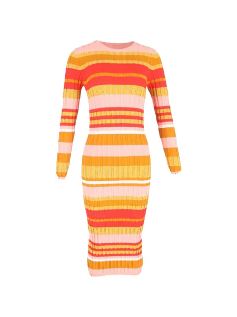 Stine Goya striped knitted midi dress Orange NAPPUGBCL463421W
