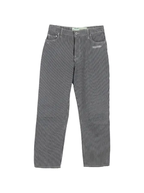 Off-White Pre-Owned striped straight-leg jeans Blue NAPPUGBCL464983W