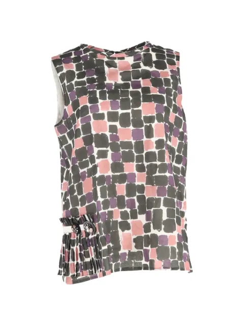 Max Mara printed sleeveless blouse White NAPPUGBCL504088W
