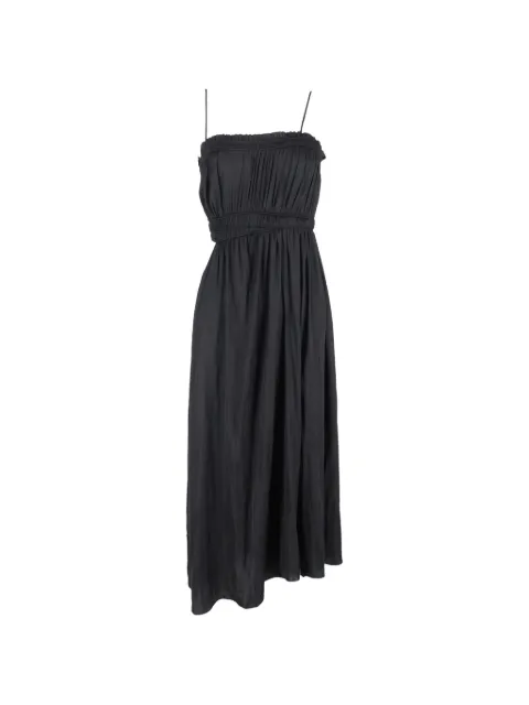 Maje cut-out shirred midi dress Black NAPPUGBCL465180W