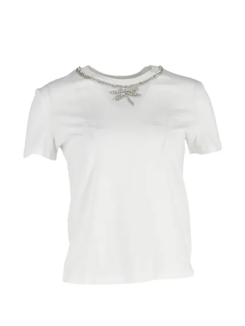 Maje embellished-neck T-shirt White NAPPUGBCL494764W