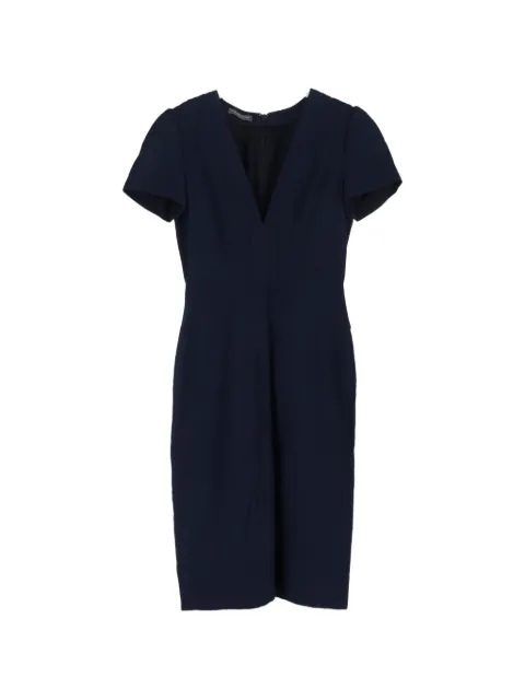 Alexander McQueen Pre-Owned V-neck midi dress Blue NAPPUGBCL463419W