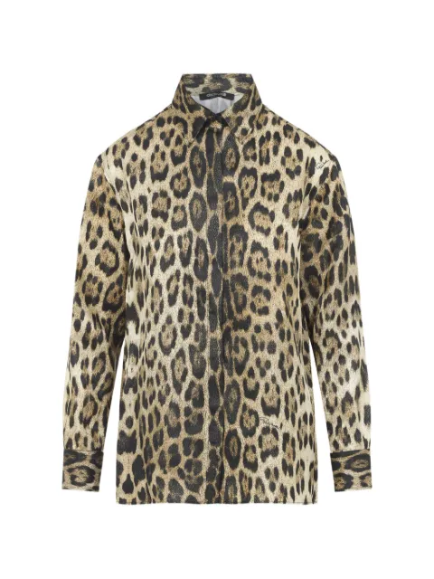 Roberto Cavalli leopard-print shirt Neutrals WQT7049HQ71