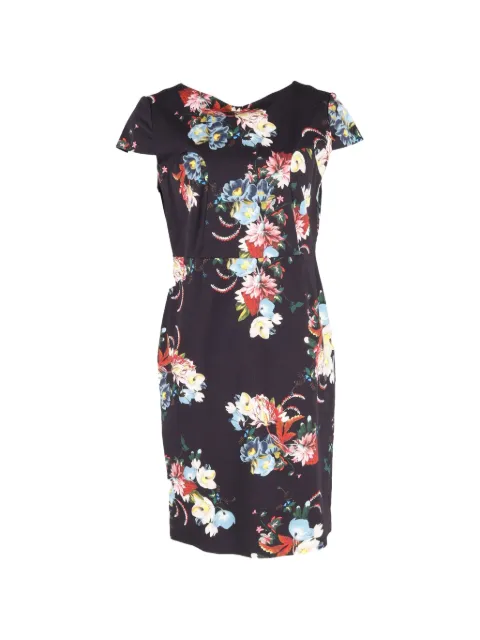 ERDEM Marion floral-print midi dress Black NAPPUGBCL508944W