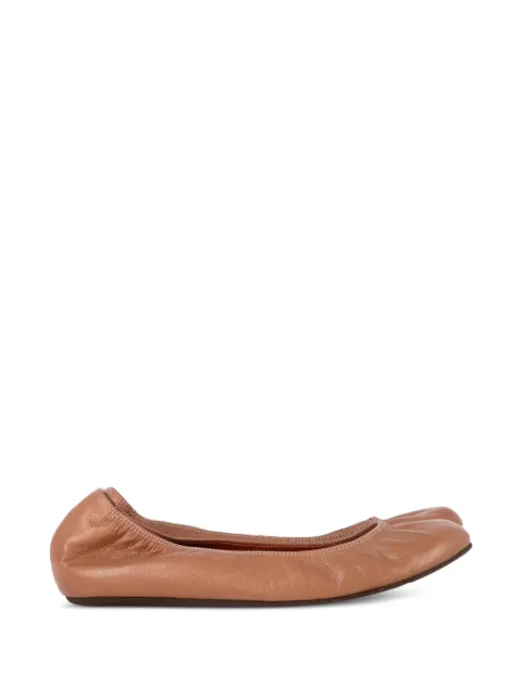 Lanvin Pre-Owned round-toe leather ballet flats Brown NAPPUGBSH537595W