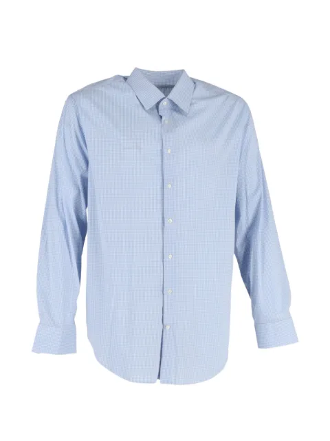 Giorgio Armani Pre-Owned check-print long-sleeve shirt Blue MRPPUGBCL514300M