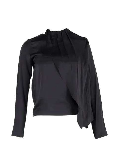Dodo Bar Or Berna silk draped scarf blouse Black NAPPUGBCL494773W