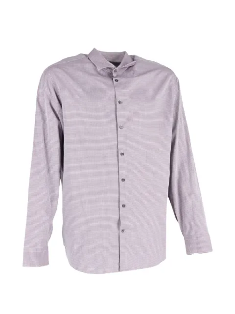 Giorgio Armani Pre-Owned check-print long-sleeve shirt Purple MRPPUGBCL514299M