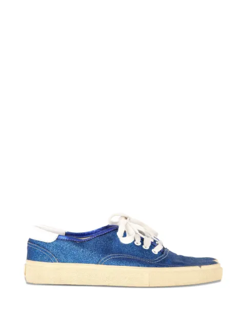 Saint Laurent Pre-Owned glitter low-top sneakers Blue NAPPUGBSH507534W