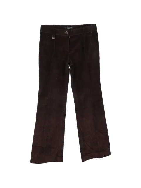 Dolce & Gabbana Pre-Owned wide-leg corduroy trousers Brown NAPPUGBCL464736W