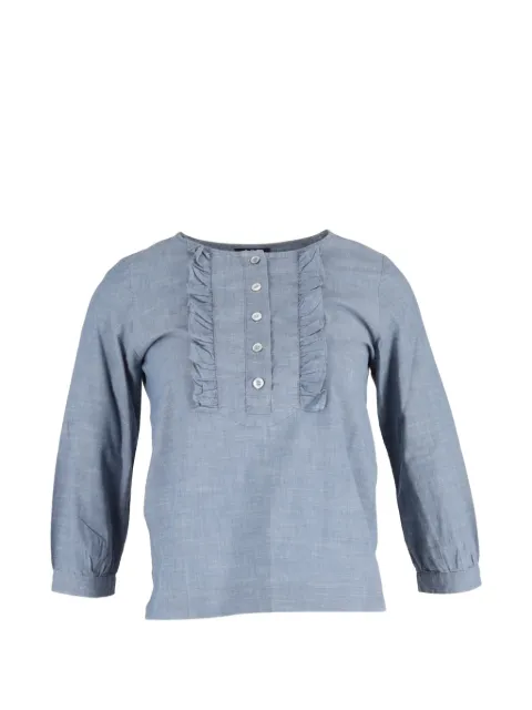A.P.C. Cleo ruffled blouse Blue NAPPUGBCL478949W