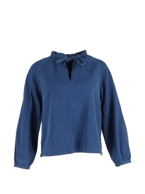 A.P.C. drawstring chambray long-sleeve blouse Blue NAPPUGBCL478950W
