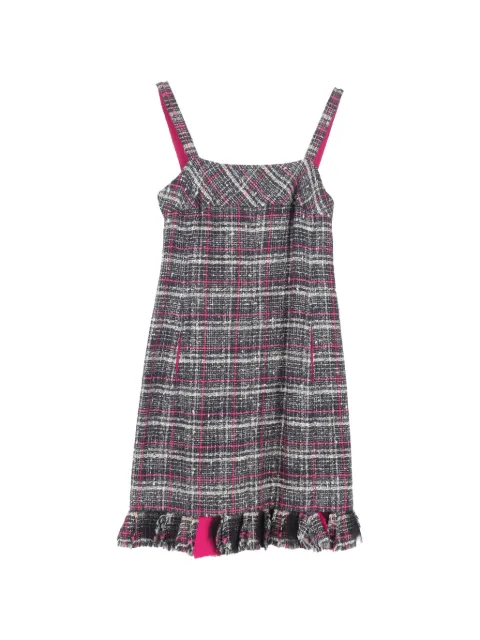 CHANEL Pre-Owned tweed ruffle-hem dress Grey TONPUGBCL464427W