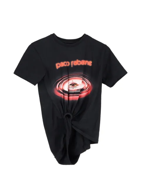 Paco Rabanne Pre-Owned drop gathered T-shirt Black NAPPUGBCL470331W