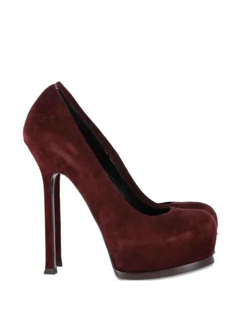 Saint Laurent Pre-Owned Tribtoo platform suede pumps Red NAPPUGBSH464762W