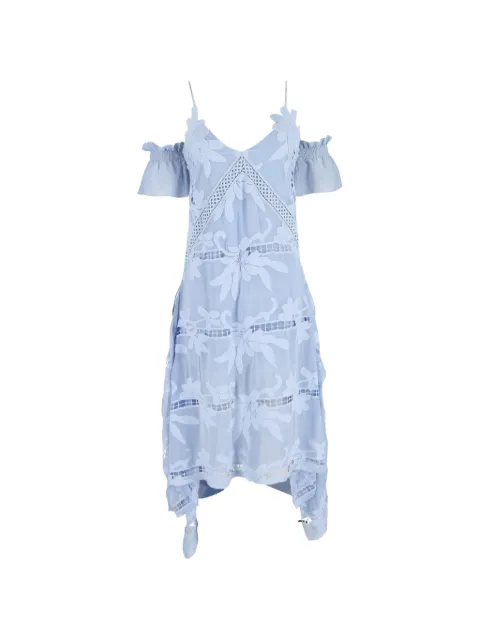 Self-Portrait embroidered off-the-shoulder dress Blue NAPPUGBCL494674W